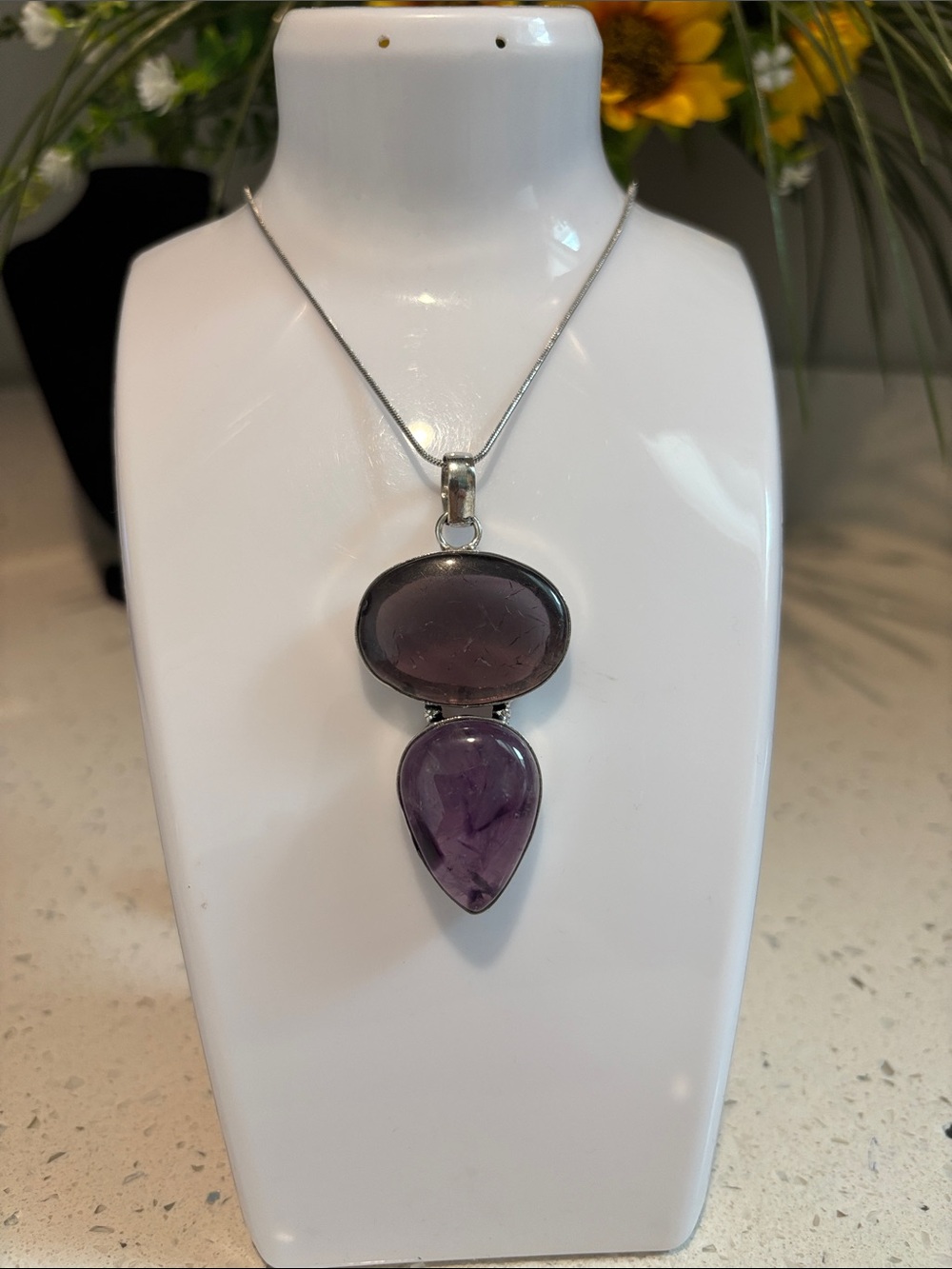 Amethyst Gemstone Ethnic Handmade Pendant Necklace